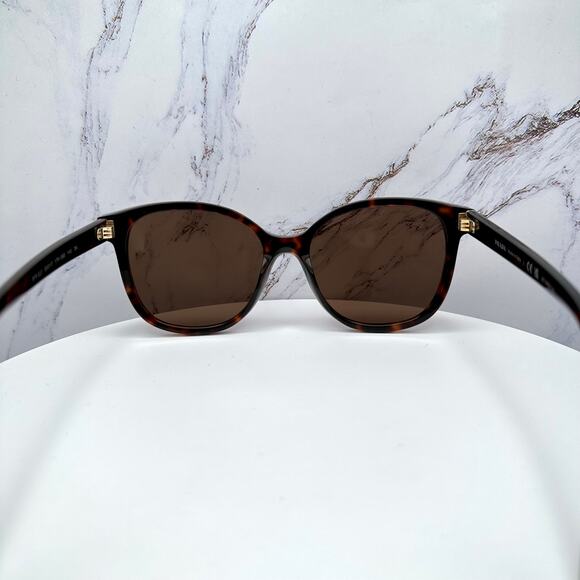 New PRADA Sunglasses Brown Square Gold Logo Tortoise Authentic w/ Box & Case